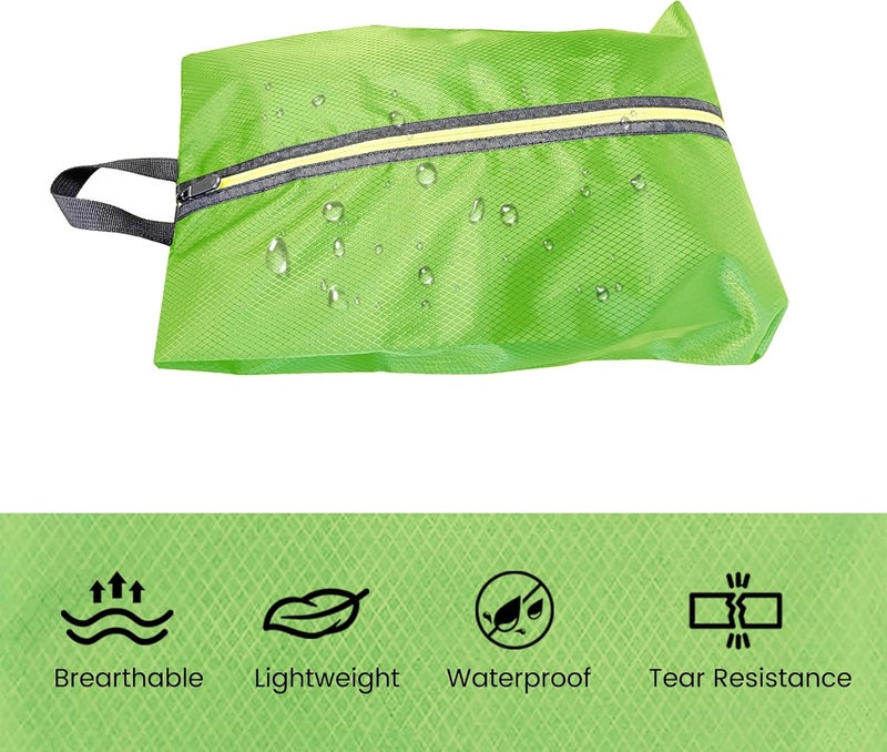 Smallan Golf Smell Proof Shoe Bag Lightweight Waterproof Zippered Sport Shoe Carrier Bags Golf Soccer Shoe Storage Organizer for Gym Sports Travel Work Golf Aceesories (Green, US size 14) - Image 5